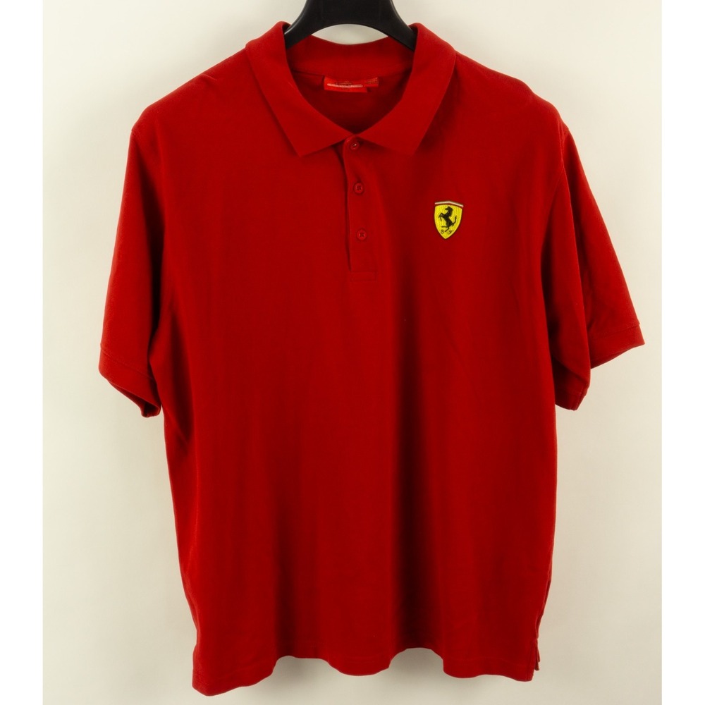 Ferrari Scuderia SF Official Racing Team Pique Cotton Polo Shirt Mens 2XL Red